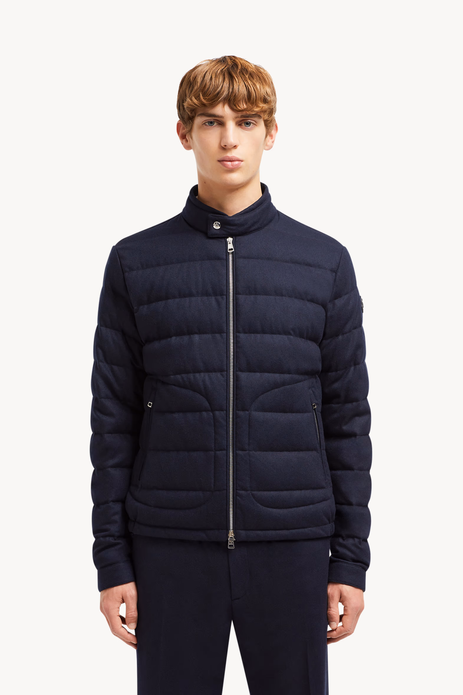 Plumífero corto de cachemira Acorus Hombre Azul marino Moncler 3